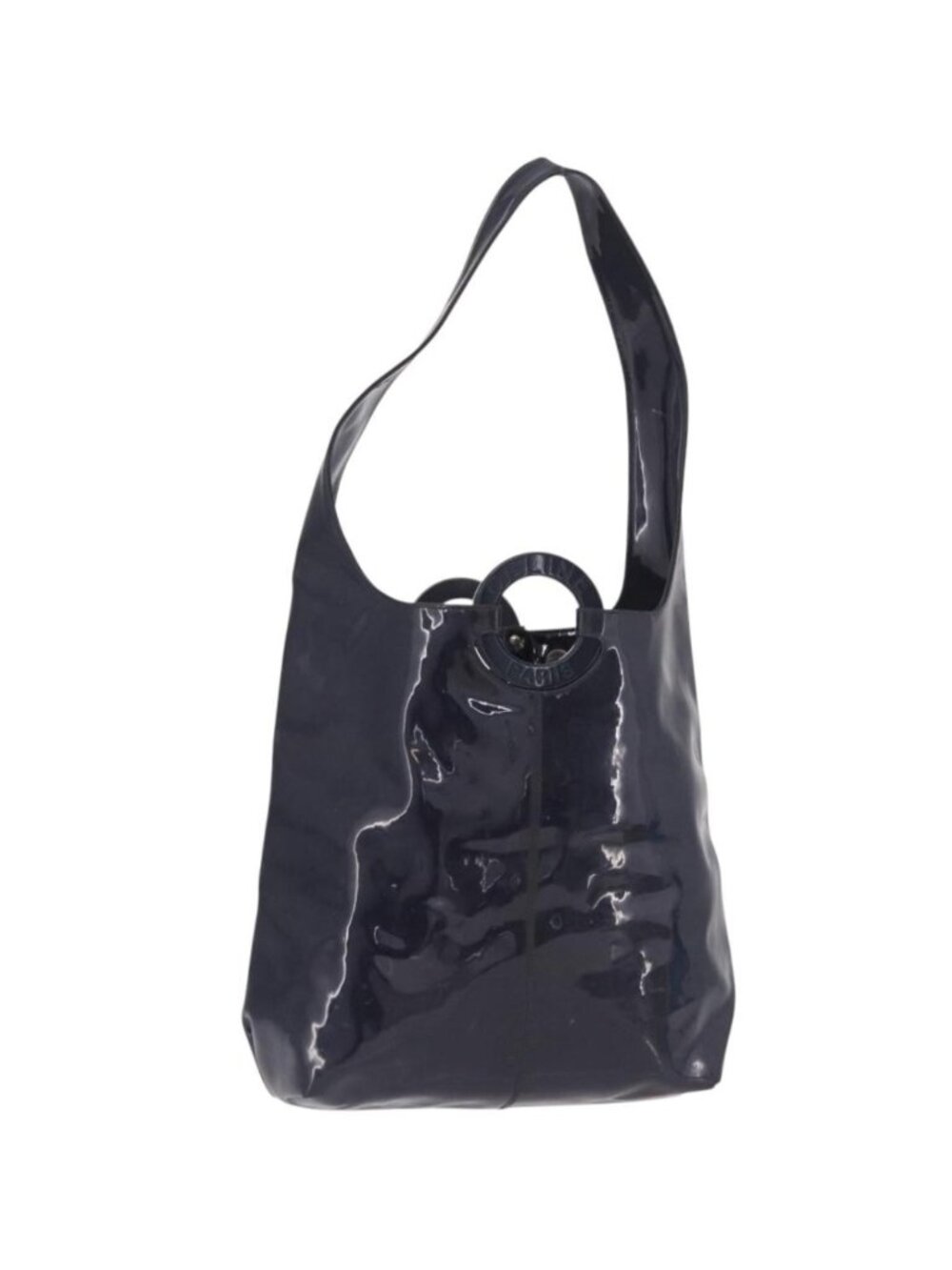 CELINE Circle Shoulder Bag Vinyl Navy